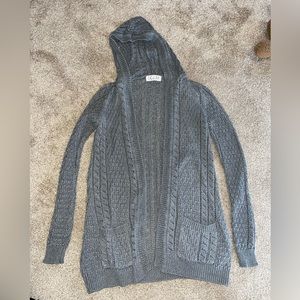 Pink Rose Long hooded Sweater